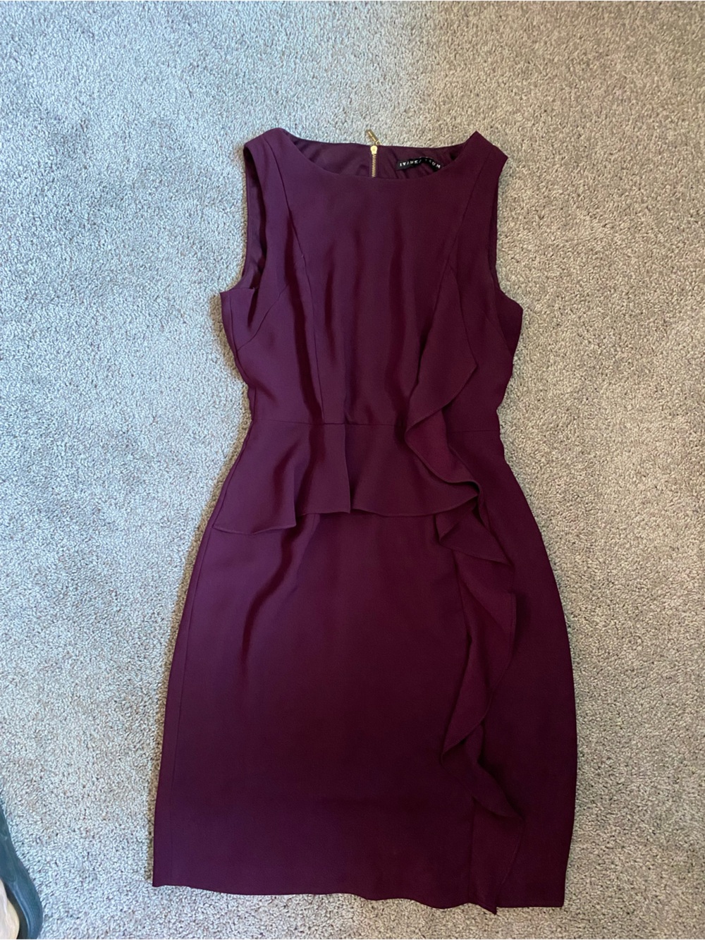 Ivanka Trump Burgundy Ruffle Pencil Skirt dress